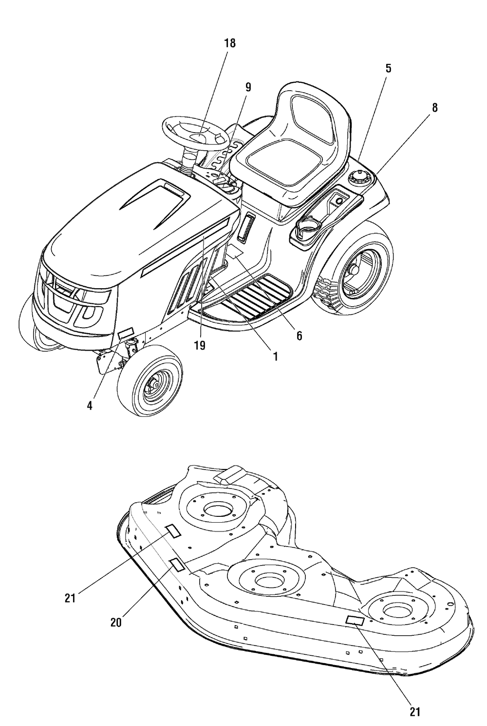 Decal Group Diagram and Parts List for 2690844-EYK175462H  Briggs and Stratton Lawn Tractor